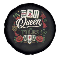 Mahjong Lovers Spare Tire Cover Queen Of Tiles Game Night Graphic