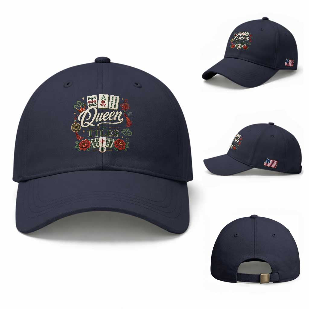 Mahjong Lovers Baseball Cap Queen Of Tiles Game Night Graphic