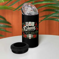 Mahjong Lovers 4 in 1 Can Cooler Tumbler Queen Of Tiles Game Night Graphic