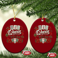 Mahjong Lovers Ceramic Ornament Queen Of Tiles Game Night Graphic