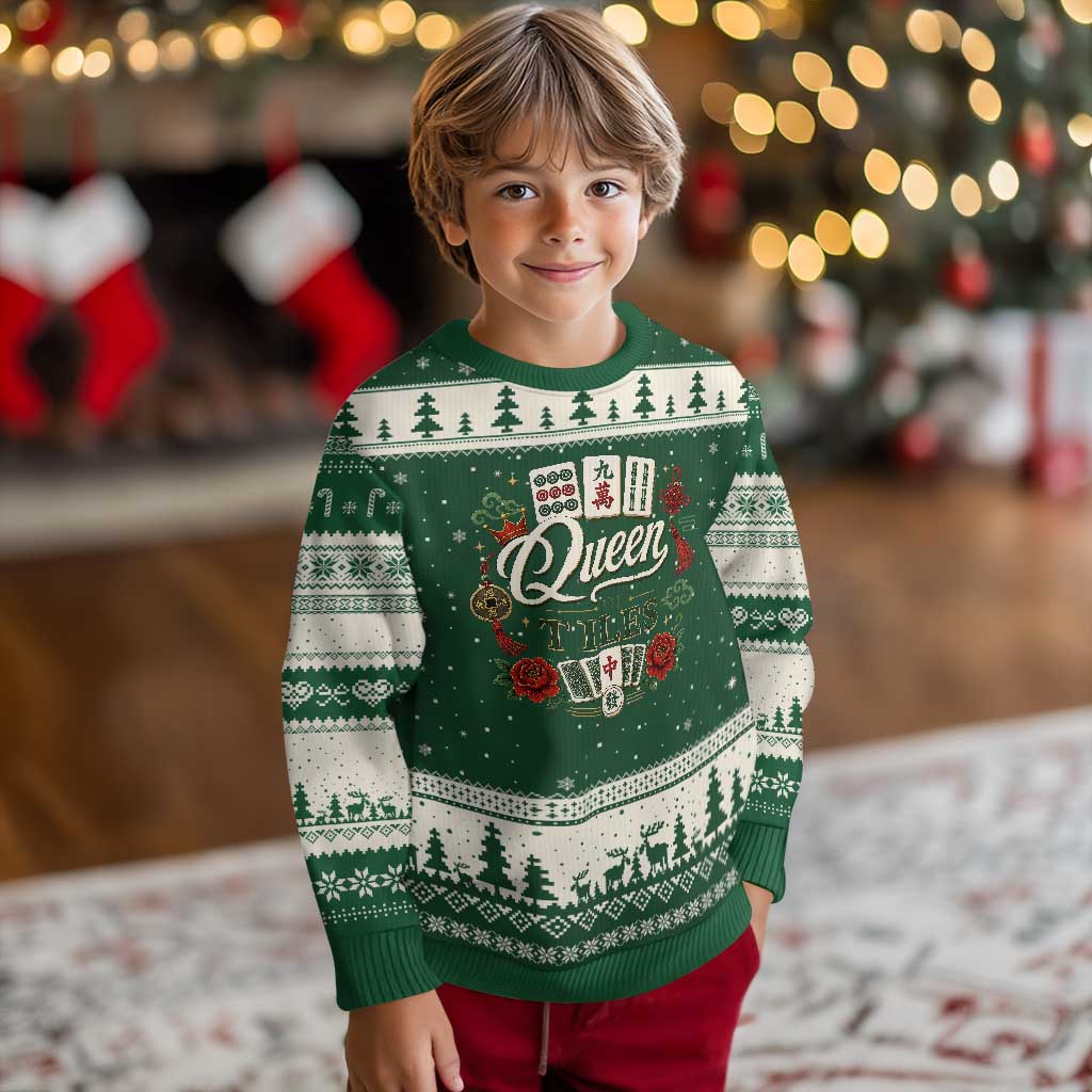 Mahjong Lovers Ugly Christmas Sweater Queen Of Tiles Game Night Graphic