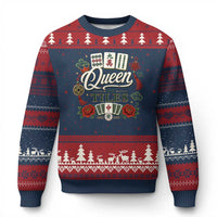 Mahjong Lovers Ugly Christmas Sweater Queen Of Tiles Game Night Graphic
