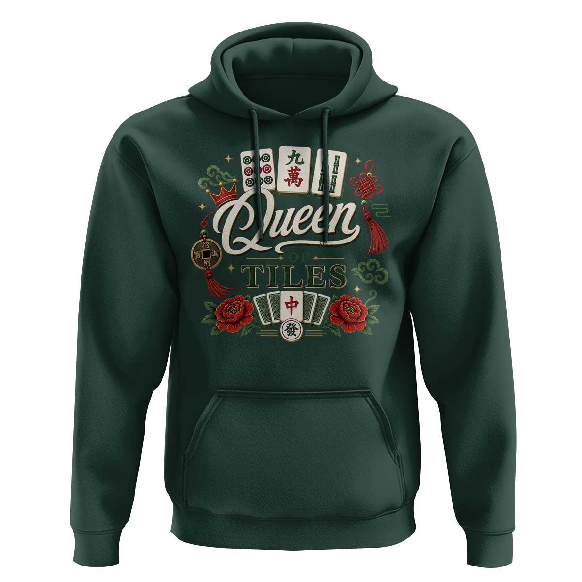 Mahjong Lovers Hoodie Queen Of Tiles Game Night Graphic