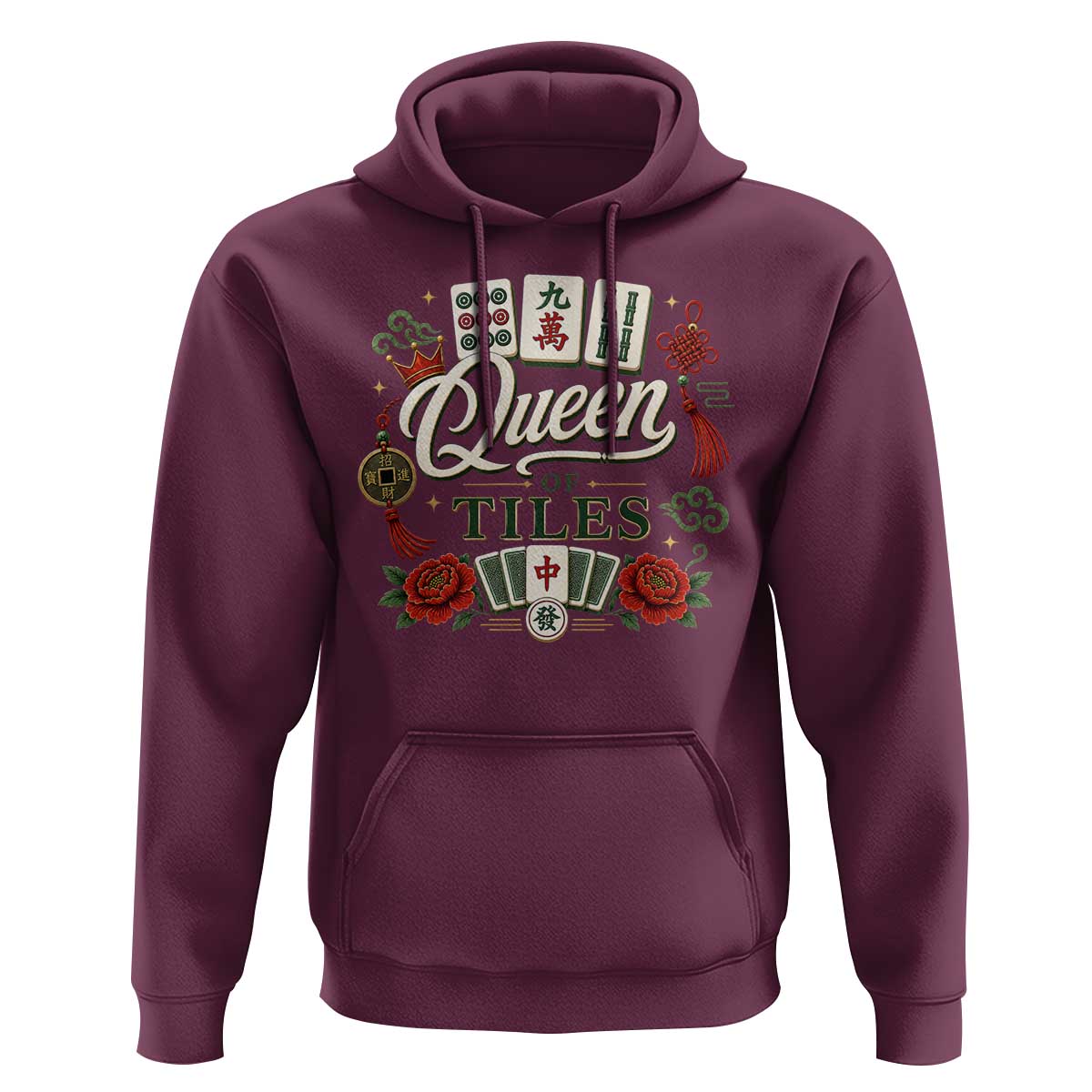 Mahjong Lovers Hoodie Queen Of Tiles Game Night Graphic