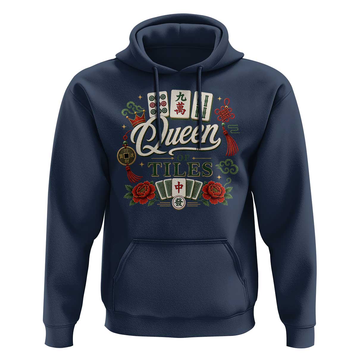 Mahjong Lovers Hoodie Queen Of Tiles Game Night Graphic