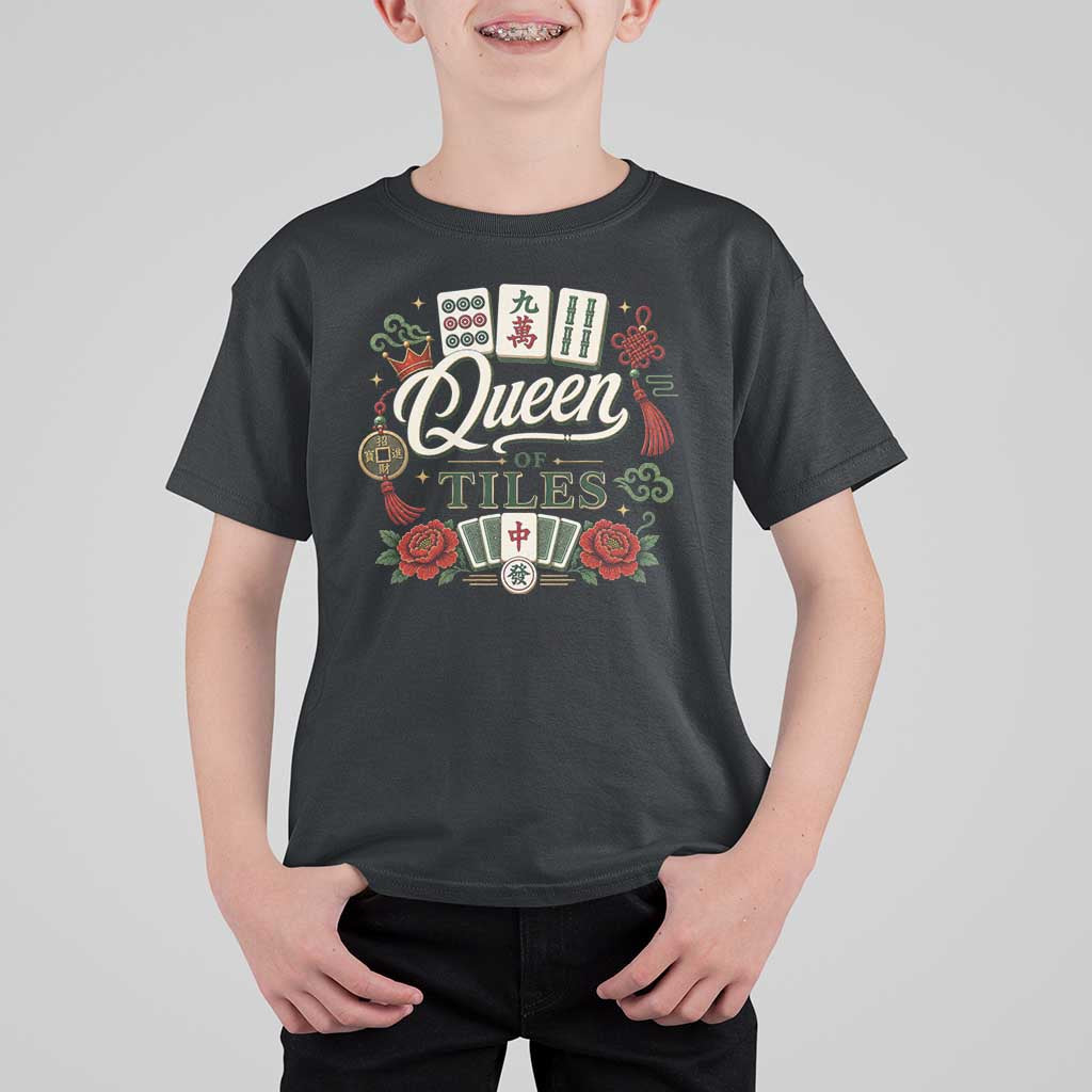 Mahjong Lovers T Shirt For Kid Queen Of Tiles Game Night Graphic