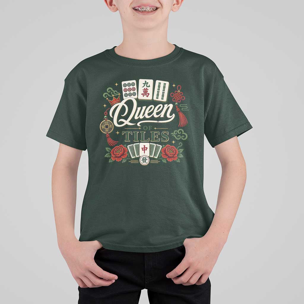 Mahjong Lovers T Shirt For Kid Queen Of Tiles Game Night Graphic