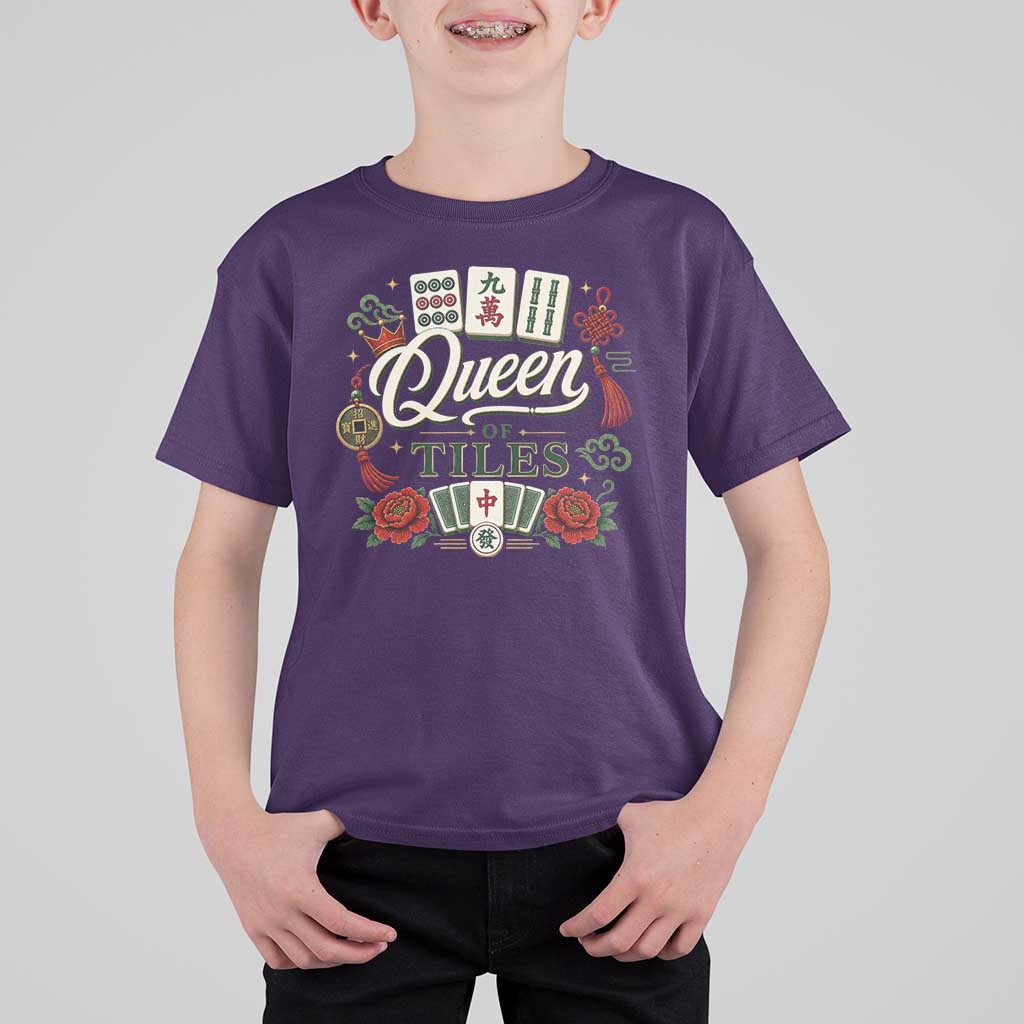 Mahjong Lovers T Shirt For Kid Queen Of Tiles Game Night Graphic