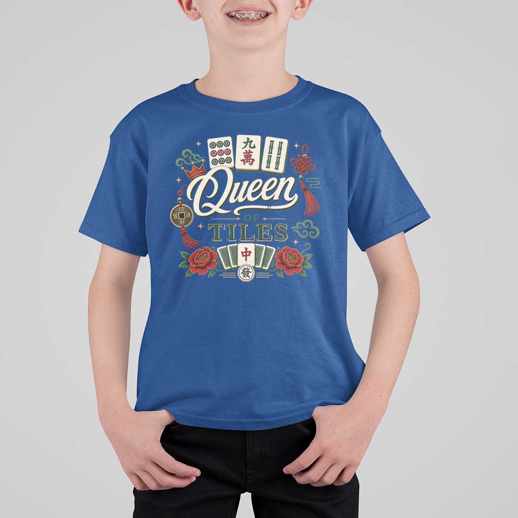 Mahjong Lovers T Shirt For Kid Queen Of Tiles Game Night Graphic