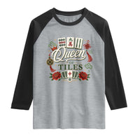 Mahjong Lovers Raglan Shirt Queen Of Tiles Game Night Graphic