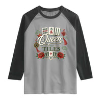 Mahjong Lovers Raglan Shirt Queen Of Tiles Game Night Graphic