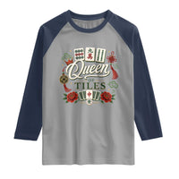 Mahjong Lovers Raglan Shirt Queen Of Tiles Game Night Graphic