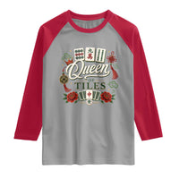Mahjong Lovers Raglan Shirt Queen Of Tiles Game Night Graphic