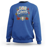 Mahjong Lovers Sweatshirt Queen Of Tiles Game Night Graphic