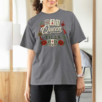 Mahjong Lovers T Shirt For Women Queen Of Tiles Game Night Graphic