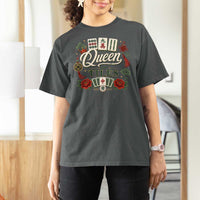 Mahjong Lovers T Shirt For Women Queen Of Tiles Game Night Graphic