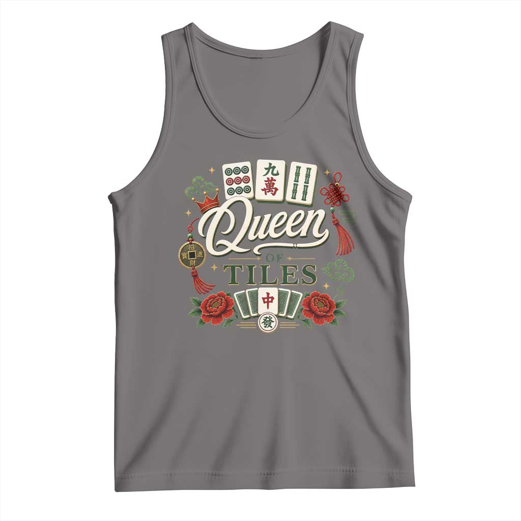 Mahjong Lovers Tank Top Queen Of Tiles Game Night Graphic