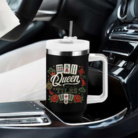 Mahjong Lovers Tumbler With Handle Queen Of Tiles Game Night Graphic