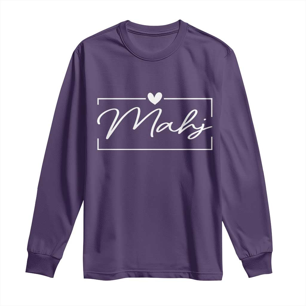 Mahjong Lovers Long Sleeve Shirt Mah Jongg Game Night Graphic