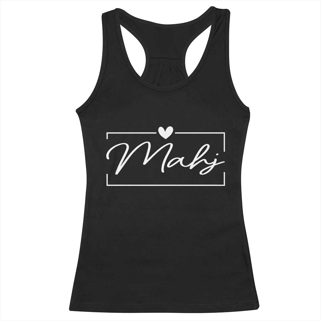 Mahjong Lovers Racerback Tank Top Mah Jongg Game Night Graphic