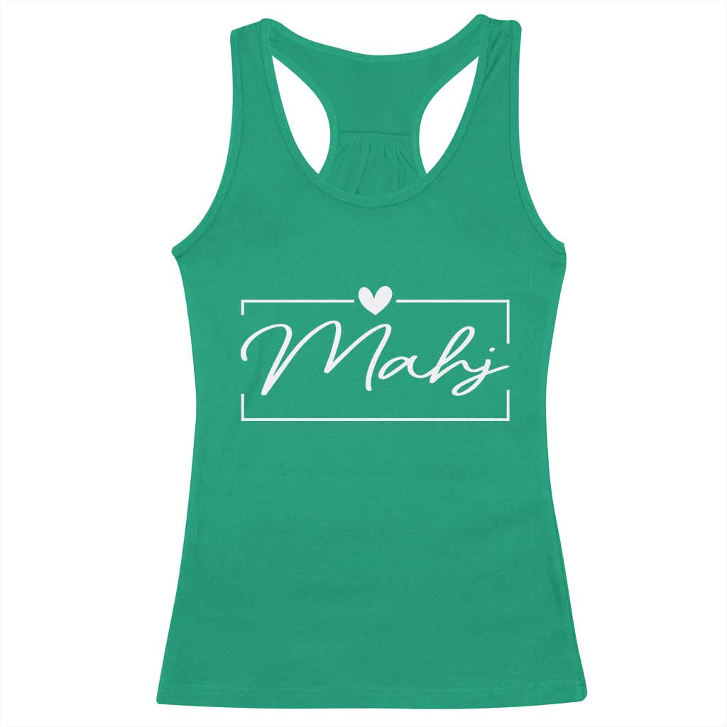 Mahjong Lovers Racerback Tank Top Mah Jongg Game Night Graphic