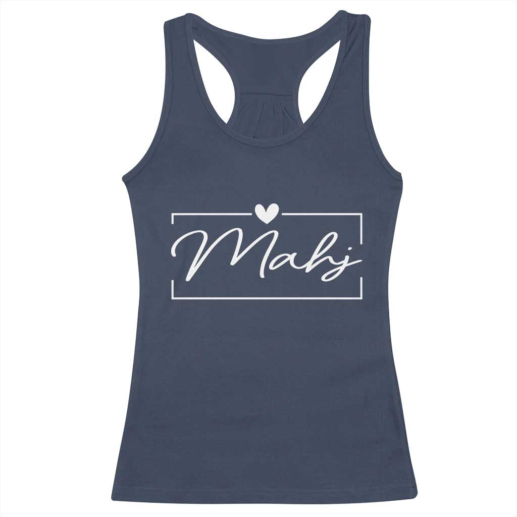 Mahjong Lovers Racerback Tank Top Mah Jongg Game Night Graphic