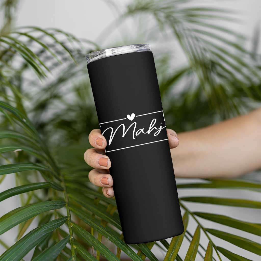 Mahjong Lovers Skinny Tumbler Mah Jongg Game Night Graphic