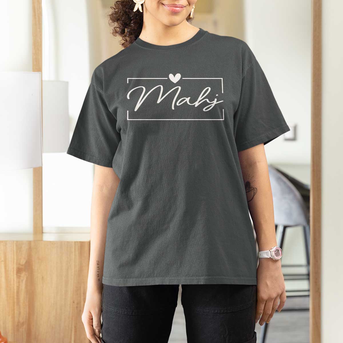 Mahjong Lovers T Shirt For Women Mah Jongg Game Night Graphic