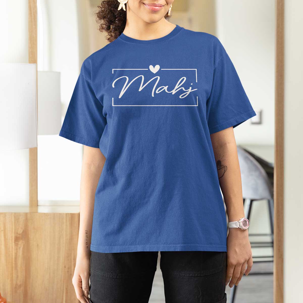 Mahjong Lovers T Shirt For Women Mah Jongg Game Night Graphic