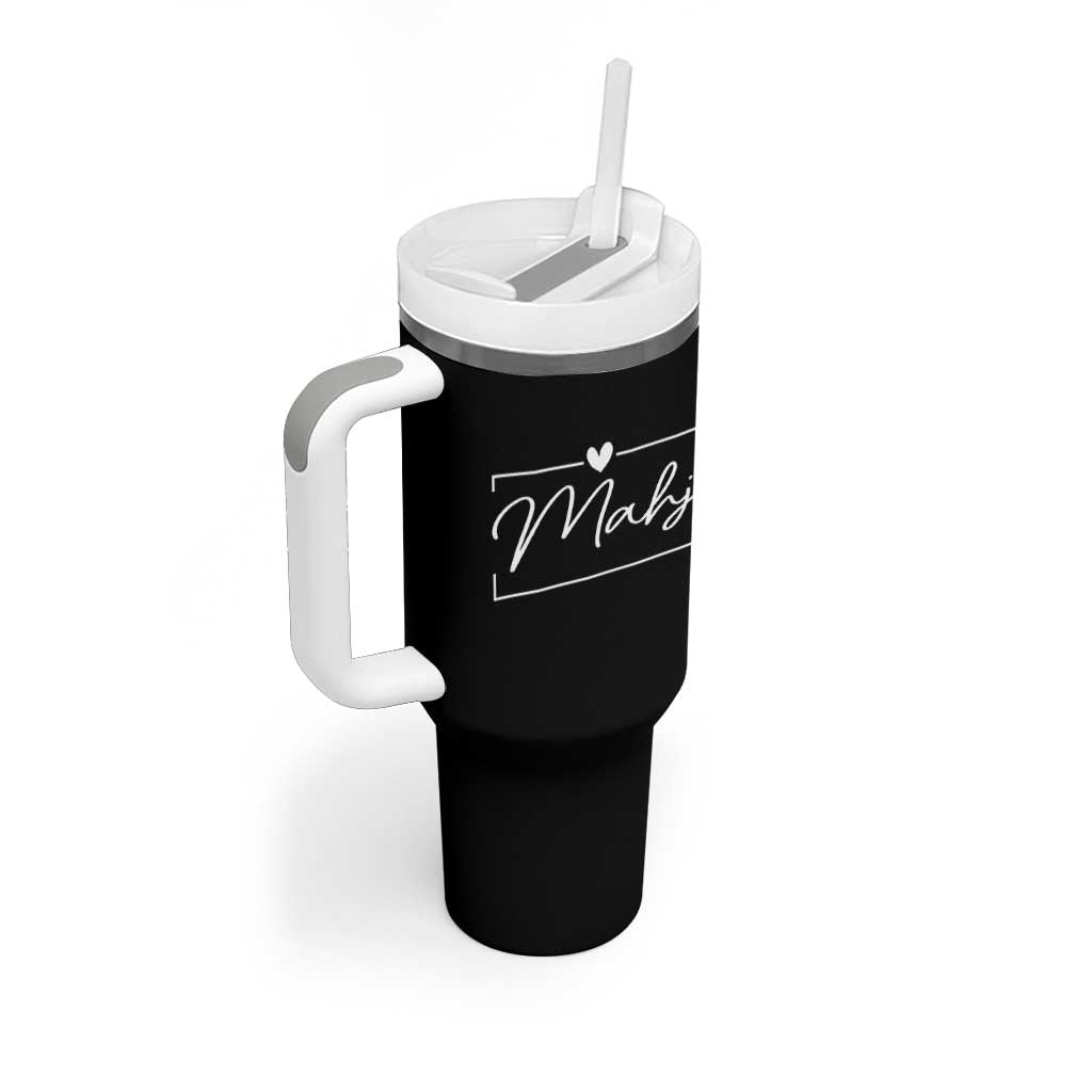 Mahjong Lovers Tumbler With Handle Mah Jongg Game Night Graphic