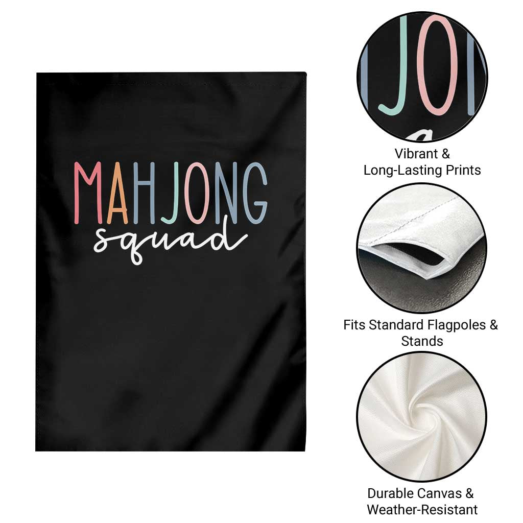 Mahjong Lovers Mahj Squad Garden Flag Boho Pastel Cute Game Night Graphic