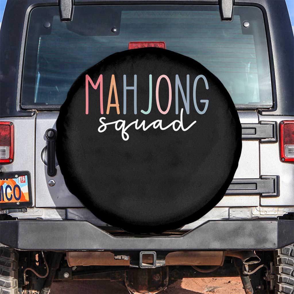 Mahjong Lovers Mahj Squad Spare Tire Cover Boho Pastel Cute Game Night Graphic