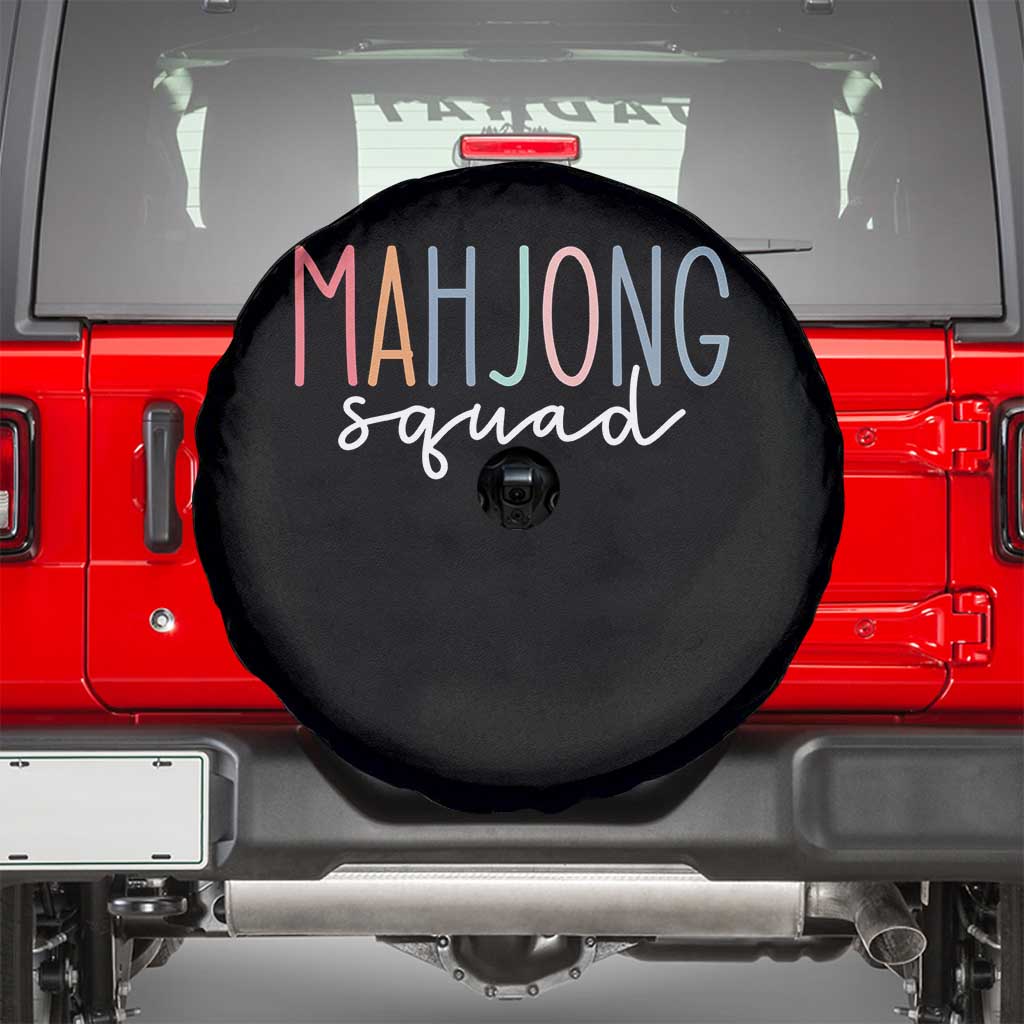 Mahjong Lovers Mahj Squad Spare Tire Cover Boho Pastel Cute Game Night Graphic