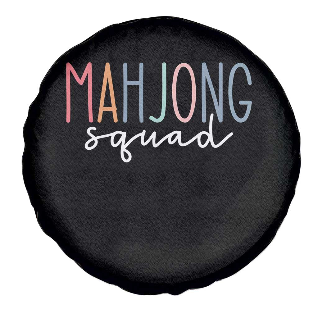 Mahjong Lovers Mahj Squad Spare Tire Cover Boho Pastel Cute Game Night Graphic