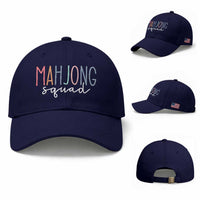Mahjong Lovers Mahj Squad Baseball Cap Boho Pastel Cute Game Night Graphic