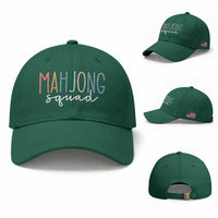 Mahjong Lovers Mahj Squad Baseball Cap Boho Pastel Cute Game Night Graphic