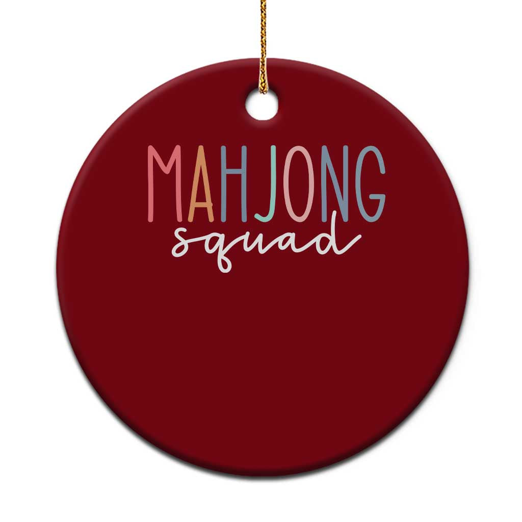 Mahjong Lovers Mahj Squad Ceramic Ornament Boho Pastel Cute Game Night Graphic