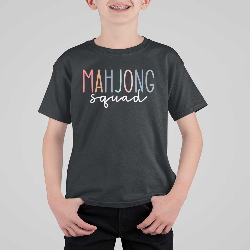 Mahjong Lovers Mahj Squad T Shirt For Kid Boho Pastel Cute Game Night Graphic