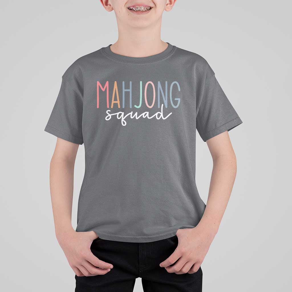 Mahjong Lovers Mahj Squad T Shirt For Kid Boho Pastel Cute Game Night Graphic