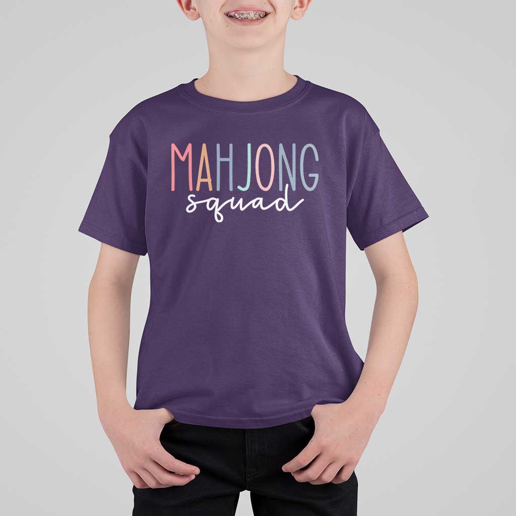 Mahjong Lovers Mahj Squad T Shirt For Kid Boho Pastel Cute Game Night Graphic