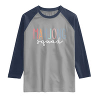 Mahjong Lovers Mahj Squad Raglan Shirt Boho Pastel Cute Game Night Graphic