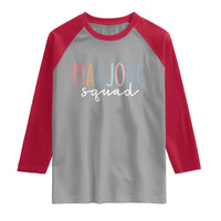 Mahjong Lovers Mahj Squad Raglan Shirt Boho Pastel Cute Game Night Graphic