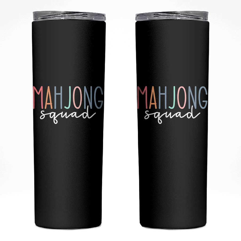 Mahjong Lovers Mahj Squad Skinny Tumbler Boho Pastel Cute Game Night Graphic