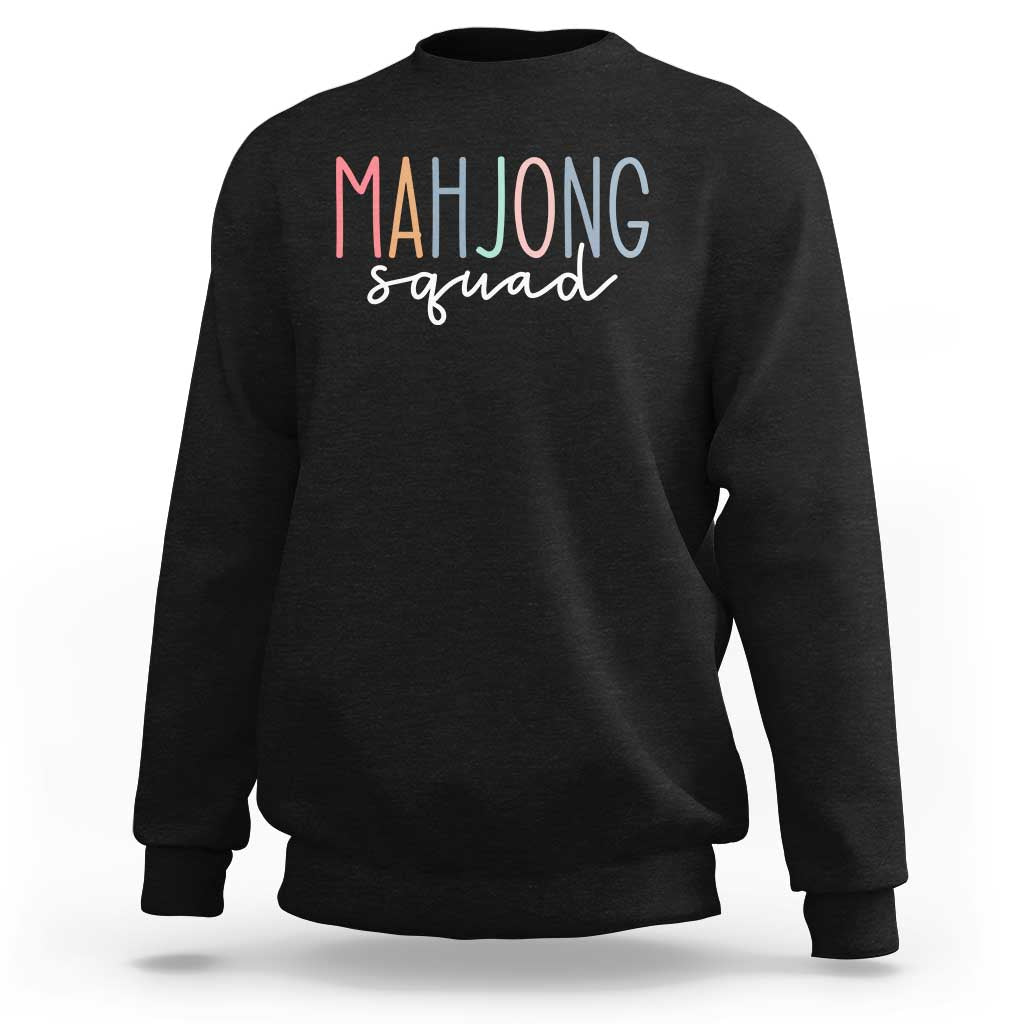 Mahjong Lovers Mahj Squad Sweatshirt Boho Pastel Cute Game Night Graphic