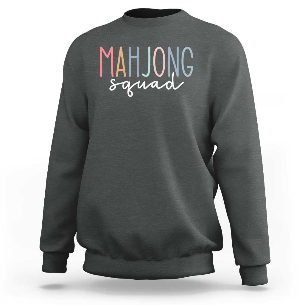 Mahjong Lovers Mahj Squad Sweatshirt Boho Pastel Cute Game Night Graphic