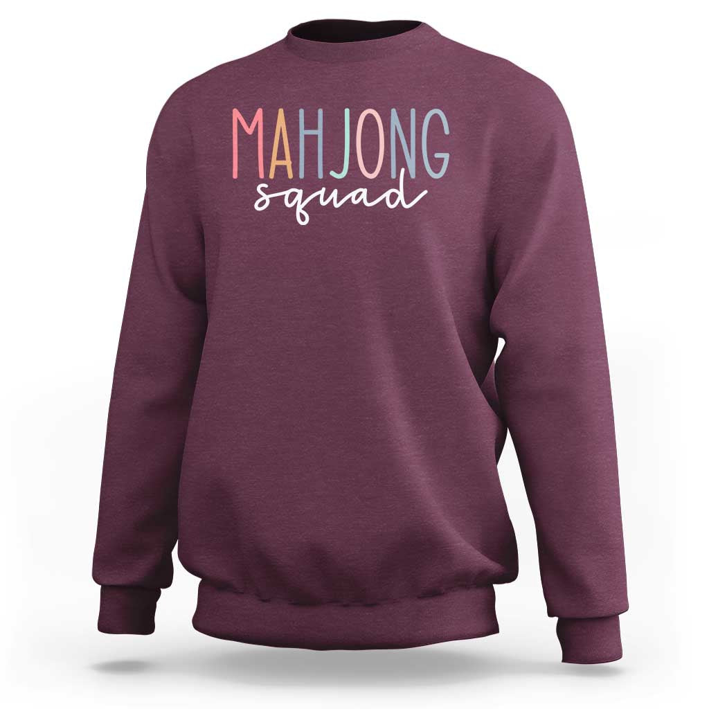 Mahjong Lovers Mahj Squad Sweatshirt Boho Pastel Cute Game Night Graphic