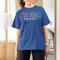 Mahjong Lovers Mahj Squad T Shirt For Women Boho Pastel Cute Game Night Graphic