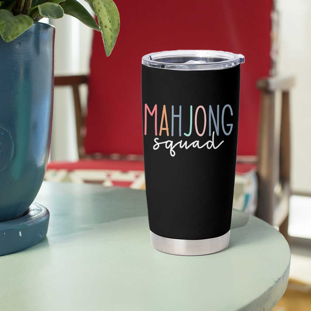Mahjong Lovers Mahj Squad Tumbler Cup Boho Pastel Cute Game Night Graphic
