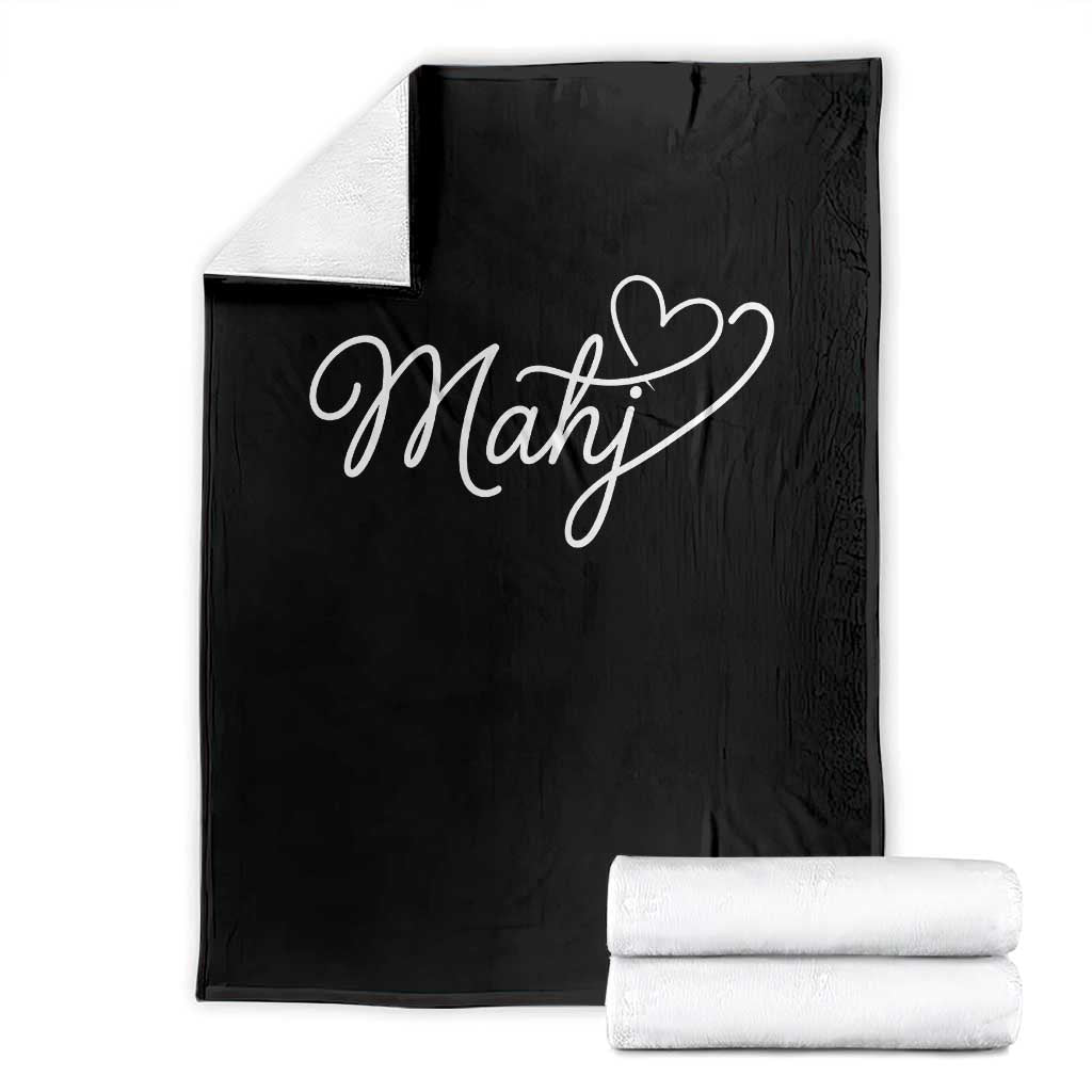Mahjong Lovers Throw Blanket Funny Mah Jongg Heart Game Night Graphic