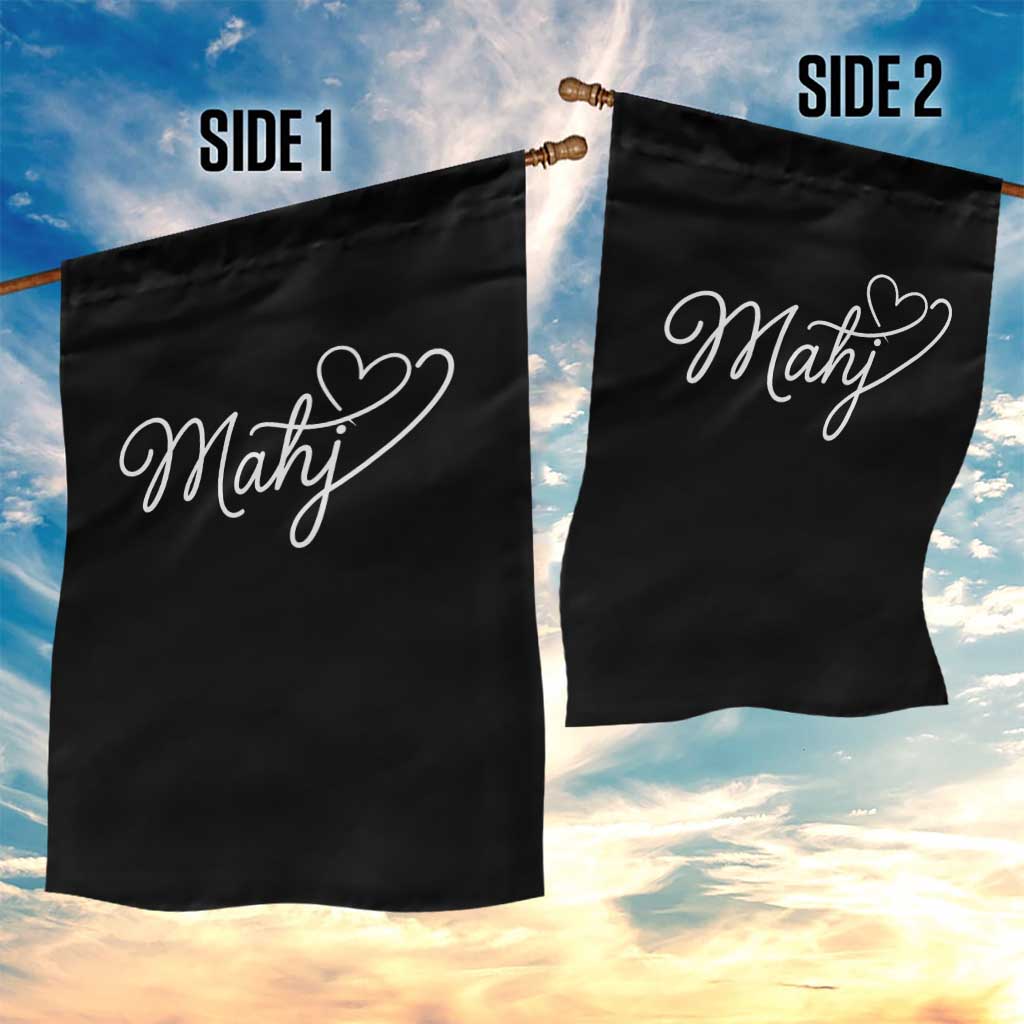 Mahjong Lovers Garden Flag Funny Mah Jongg Heart Game Night Graphic